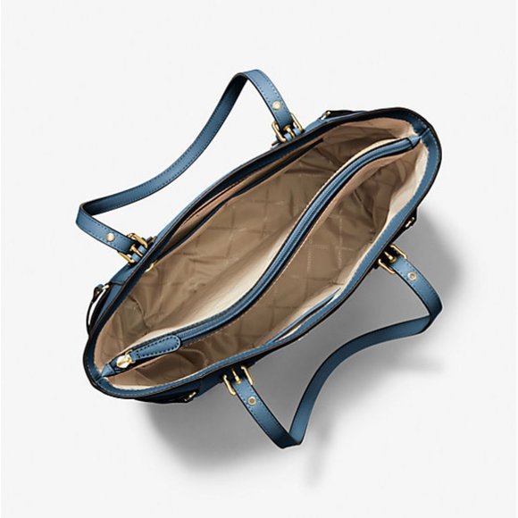 Michael Kors Voyager Small Saffiano Leather Tote Bag DK CHAMBRAY 100% AUTHENTIC - Picture 2 of 3